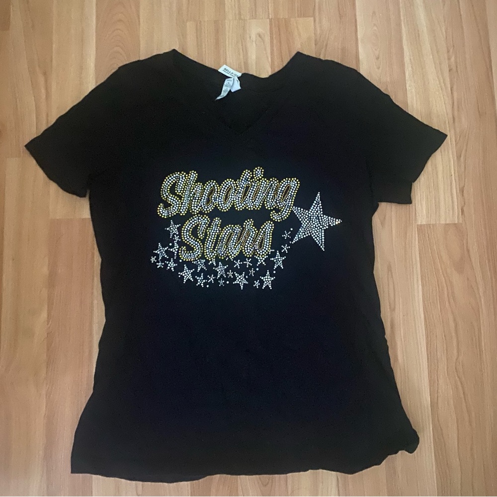 Bling v-neck shooting star t shirt